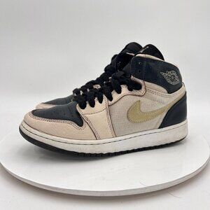 Nike Air Jordan 1 High PRM Youth Size 5Y women 6.5 832596-209 Beige Black Shoes